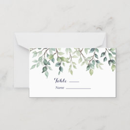 Tarjeta De Asiento Bonito simple minimalista deja ramas boda