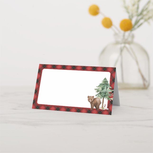 Tarjeta De Asiento Boodland Forest Birthday Blank Fiesta Place Cards (Anverso)