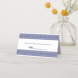Tarjeta De Asiento Borde de malandor de la llave griega azul de la ma