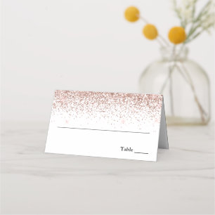 Tarjeta De Asiento Borde purpurina, oro Rosa y blanco personalizado
