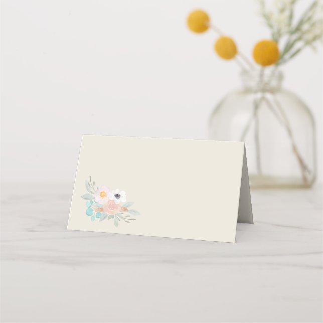 Tarjeta De Asiento Bouquet acuarela, carteles (Anverso)