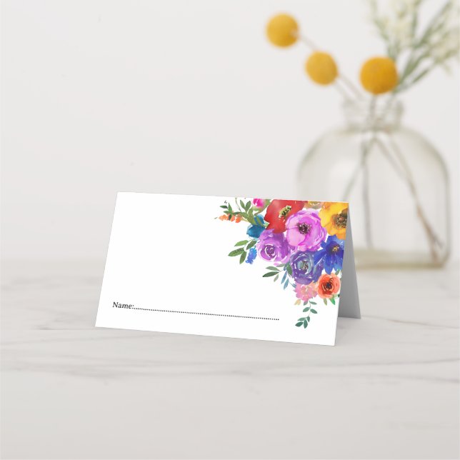 Tarjeta De Asiento Bright & Bold Florals  (Anverso)