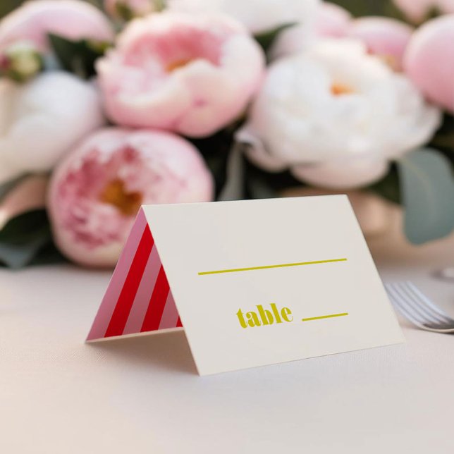 Tarjeta De Asiento Brillante negritaTipografía Boda moderno (Bright BoldTypography Modern Wedding Place Card)