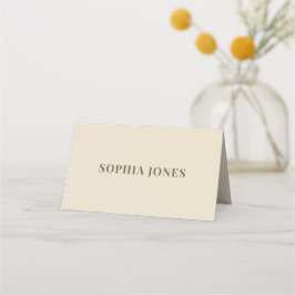 Tarjeta De Asiento Brunch de Otoño | Hojas Caídas Verde Oliva