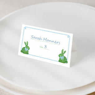 Tarjeta De Asiento Brunch de primavera de bolo verde azul pálido inte