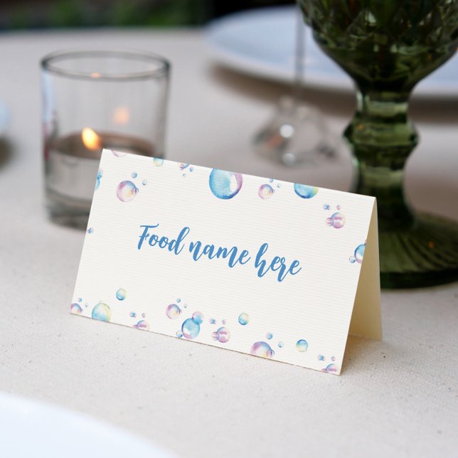 Tarjeta De Asiento Bubble Birday Tent Place Card Summer Fiesta (Subido por el creador)