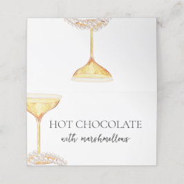 Tarjeta De Asiento Bufet de Perlas y Prosecco para Despedida de Solte