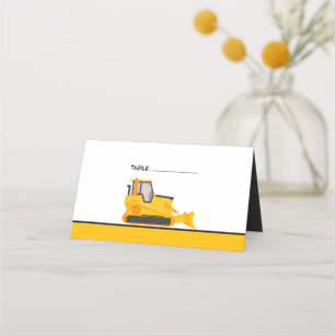 Tarjeta De Asiento Bulldozer Construction Birday Place Card