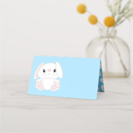 Tarjeta De Asiento Bunny Rabbit Baby Shower Blue