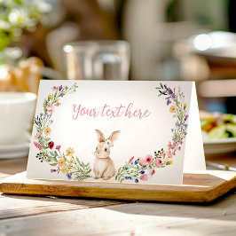 Tarjeta De Asiento Bunny Rabbit Wildflower Fiesta de comida
