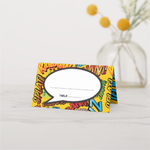 Tarjeta De Asiento Burbuja de diálogo de cómic retro de moda