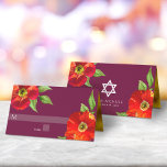 Tarjeta De Asiento Burgundy Bat Mitzvah Negrita Floral Watercolor Mod<br><div class="desc">Ningún fiesta de Bat Mitzvah está completo sin tarjetas de lugar personalizadas. Que tu favorita Bat Mitzvah esté orgullosa, se regocije y celebre su hito en su fiesta perfectamente coordinada. Esta sofisticada moda, impresionante, floral acuarela con un moderno serif de san domina el fondo borgoñón. Relieve metalizado de oro falso...</div>