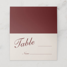 Tarjeta De Asiento Burgundy Blank Wedding Place Cards