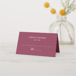 Tarjeta De Asiento Burgundy Elegant Modern Simple Place Card