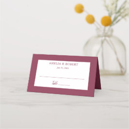 Tarjeta De Asiento Burgundy Elegant Modern Simple Place Card