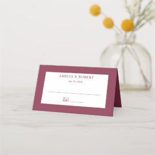 Tarjeta De Asiento Burgundy Elegant Modern Simple Place Card
