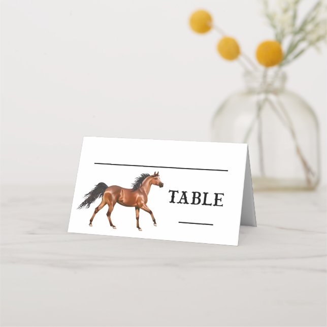 Tarjeta De Asiento Caballo Fiesta Rústico de la boda campestre occide (Anverso)