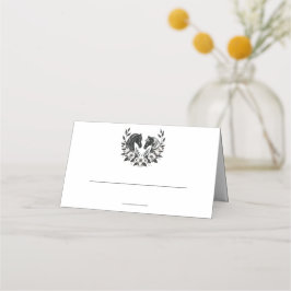 Tarjeta De Asiento Caballos y flores de bodas rurales