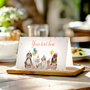 Tarjeta De Asiento Cachorro de cachorro niño Cumpleaños Comida Tarjet