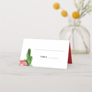 Tarjeta De Asiento Cactus moderno, suculento y floral