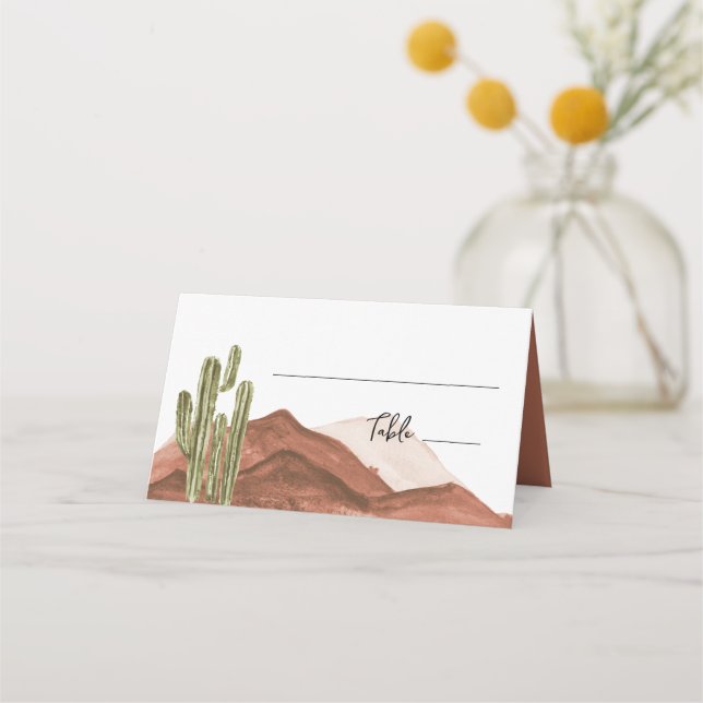 Tarjeta De Asiento Cactus western Boda Place Boho (Anverso)