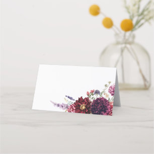 Tarjeta De Asiento Caída de la Flor de Otoño Dahlia Bunch