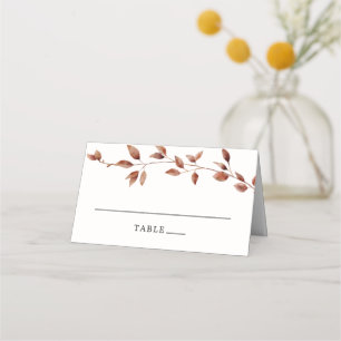 Tarjeta De Asiento Caída simple deja Boda botánico