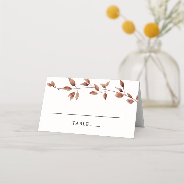Tarjeta De Asiento Caída Simple Deja Monograma Boda Ampersand (Anverso)