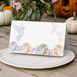 Tarjeta De Asiento Calabaza acuarela y acción de gracias de la cocina