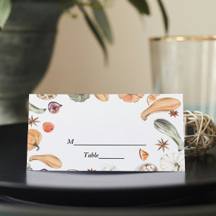 Tarjeta De Asiento Calabaza acuática colorida de moda Vibes de otoñ