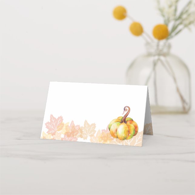 Tarjeta De Asiento Calabaza acuática simple de Acción de Gracias (Anverso)