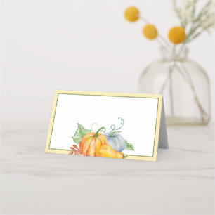 Tarjeta De Asiento Calabazas acuarela