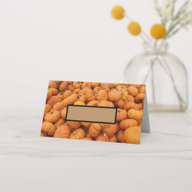 Tarjeta De Asiento Calabazas de Acción de Gracias (Anverso)