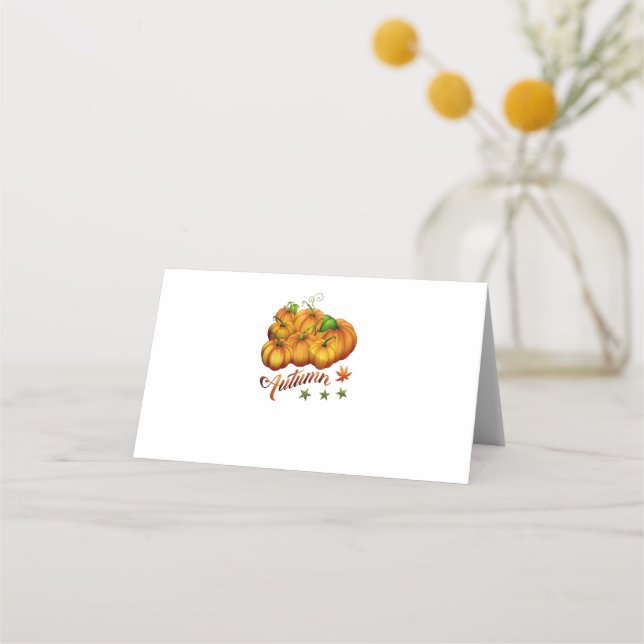 Tarjeta De Asiento Calabazas de otoño     (Anverso)