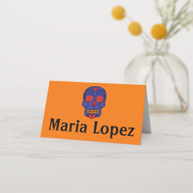 Tarjeta De Asiento Calavera de Azúcar (Anverso)
