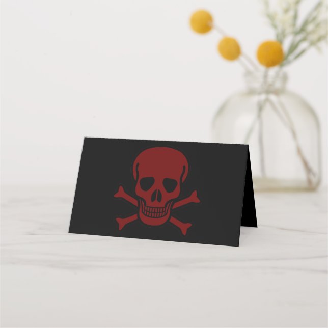 Tarjeta De Asiento Calavera y huesos (Anverso)