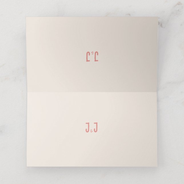 Tarjeta De Asiento Cálido Boda de canción de pájaro rosa (Interior desplegado)
