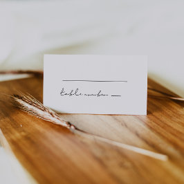 Tarjeta De Asiento caligrafía manuscrita moderna y minimalista
