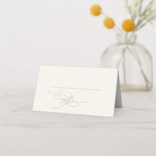 Tarjeta De Asiento Caligrafía romántica de oro Boda Marfil Flourish