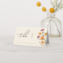 Tarjeta De Asiento Call Wildflower Garden Botanical Boda Table No.