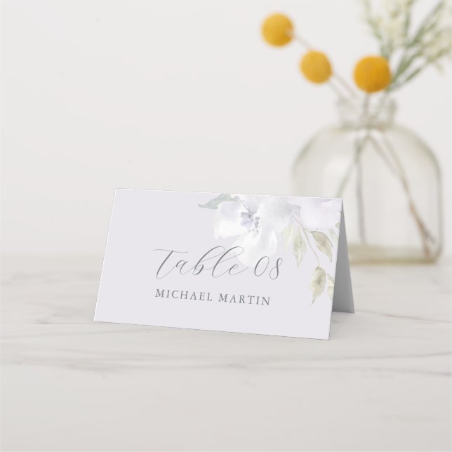 Tarjeta De Asiento Calligrafía de Quinceanera floral púrpura de bonit (Anverso)