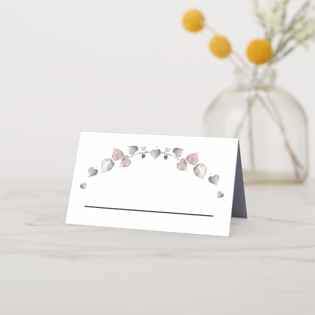 Tarjeta De Asiento Calor escocés suave - Corazón Boda (Anverso)