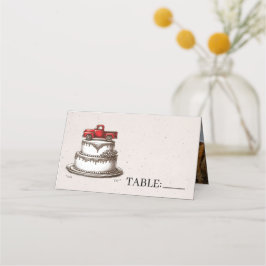 Tarjeta De Asiento Camión Antiguo Rojo