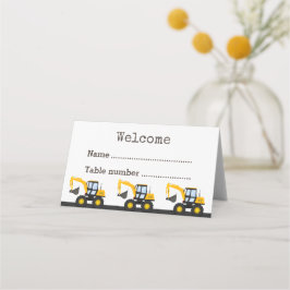 Tarjeta De Asiento Camión de Construcción Cumpleaños | Decoración Per