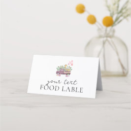 Tarjeta De Asiento Camión Safari Baby Animals Comida Fiesta de cumple