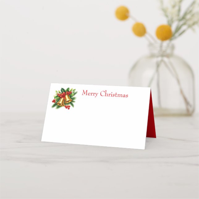 Tarjeta De Asiento Campanas de Navidad (Anverso)