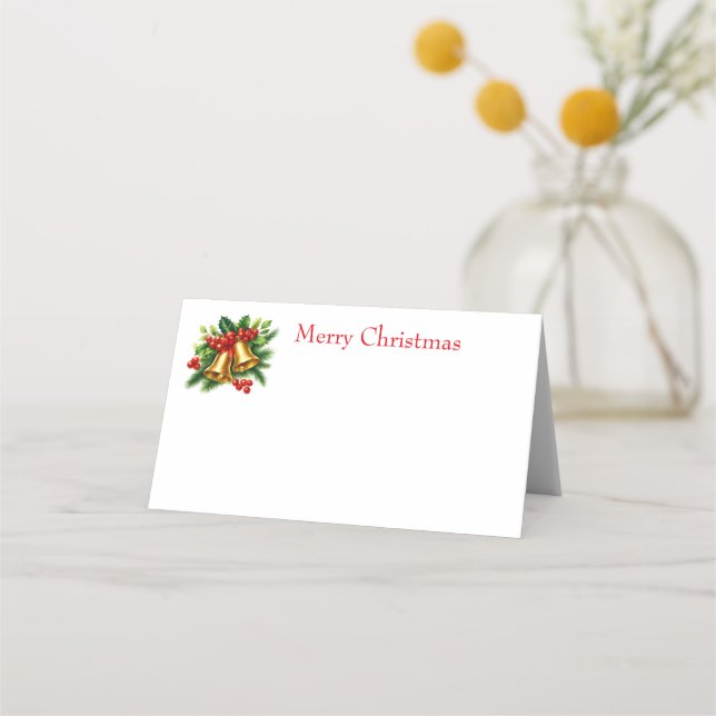 Tarjeta De Asiento Campanas de Navidad (Anverso)
