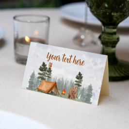 Tarjeta De Asiento Camping Woodland Forest Place Card