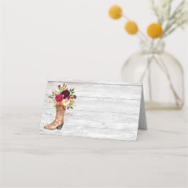 Tarjeta De Asiento Campo rústico Boho Western Marsala BurgunBoot