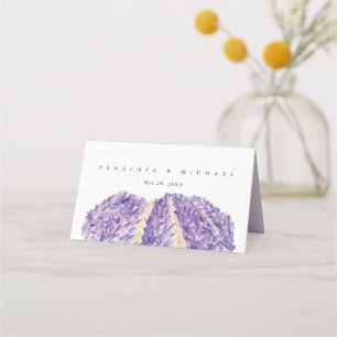 Tarjeta De Asiento Campos de lavanda de color de agua Boda plegado